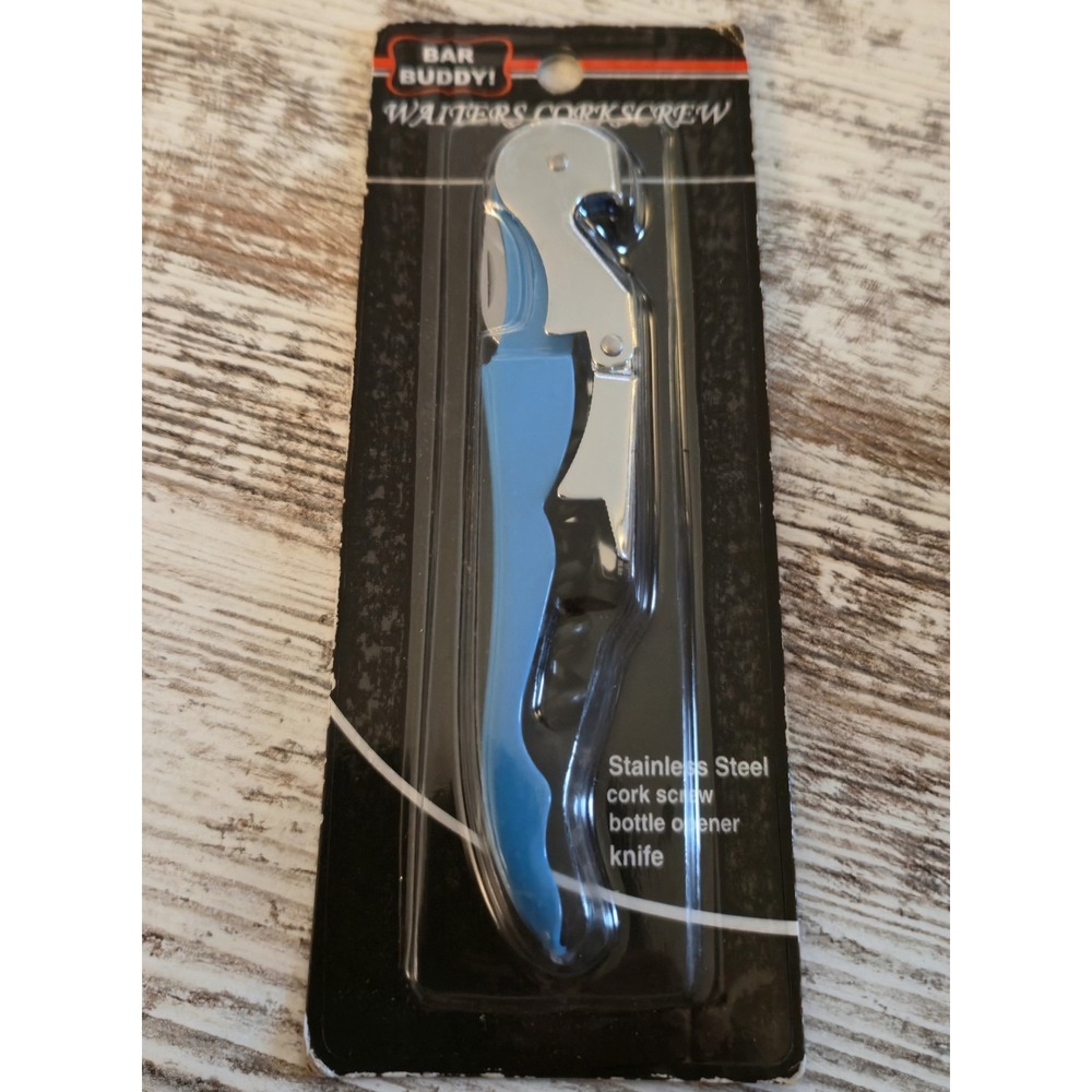 Bar Buddy Waiter's Corkscrew Stainless Steel Bottle Opener Knife Foil Cutter New
